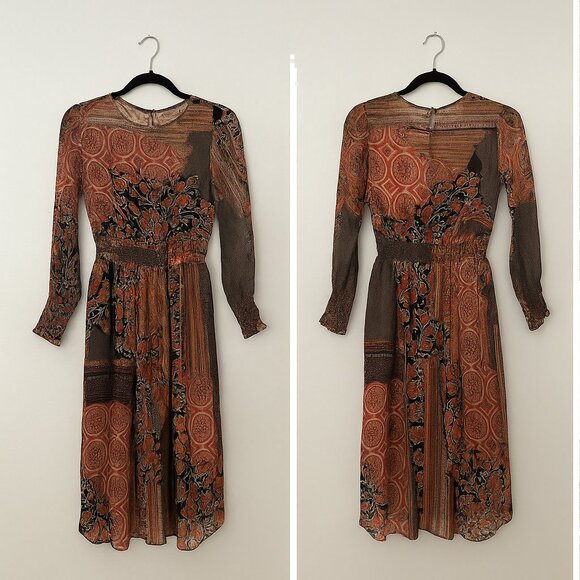 Zara Boho Print Midi Dress – Size S - Picture 1 of 9